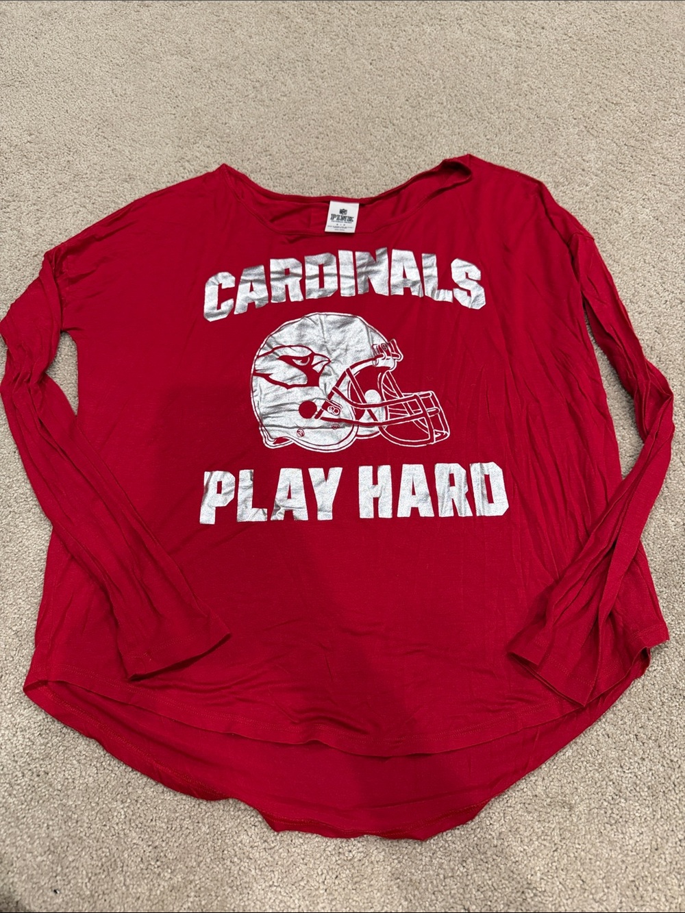 PINK Victoria's Secret Red 'Cardinals Play Hard' Long Sleeve Tee